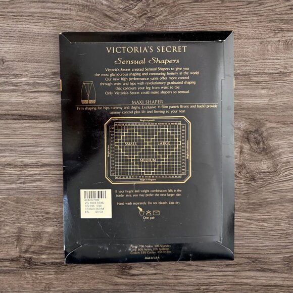 Victoria’s Secret Sensual Shapers Contour Panty Shaper Jet Black Medium Vintage - Picture 2 of 2